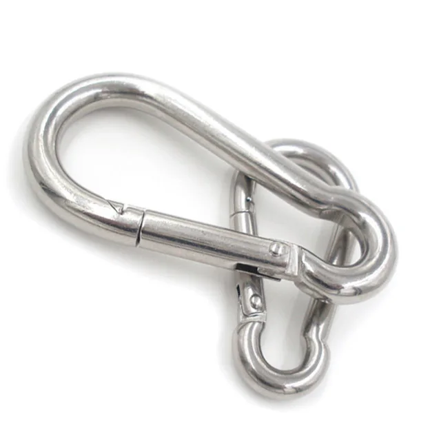 Heavy Duty ss 304 stainless steel M14 big size safety snap hook for climbing Spring Snap hook Clip Carabiner Metal Snap Hook