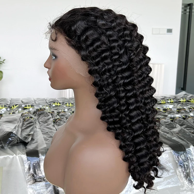 Brazilian Human Hair 28 Inch 200 Density Loose Deep Wave 13x4 Full HD Transparent Lace Frontal Wigs