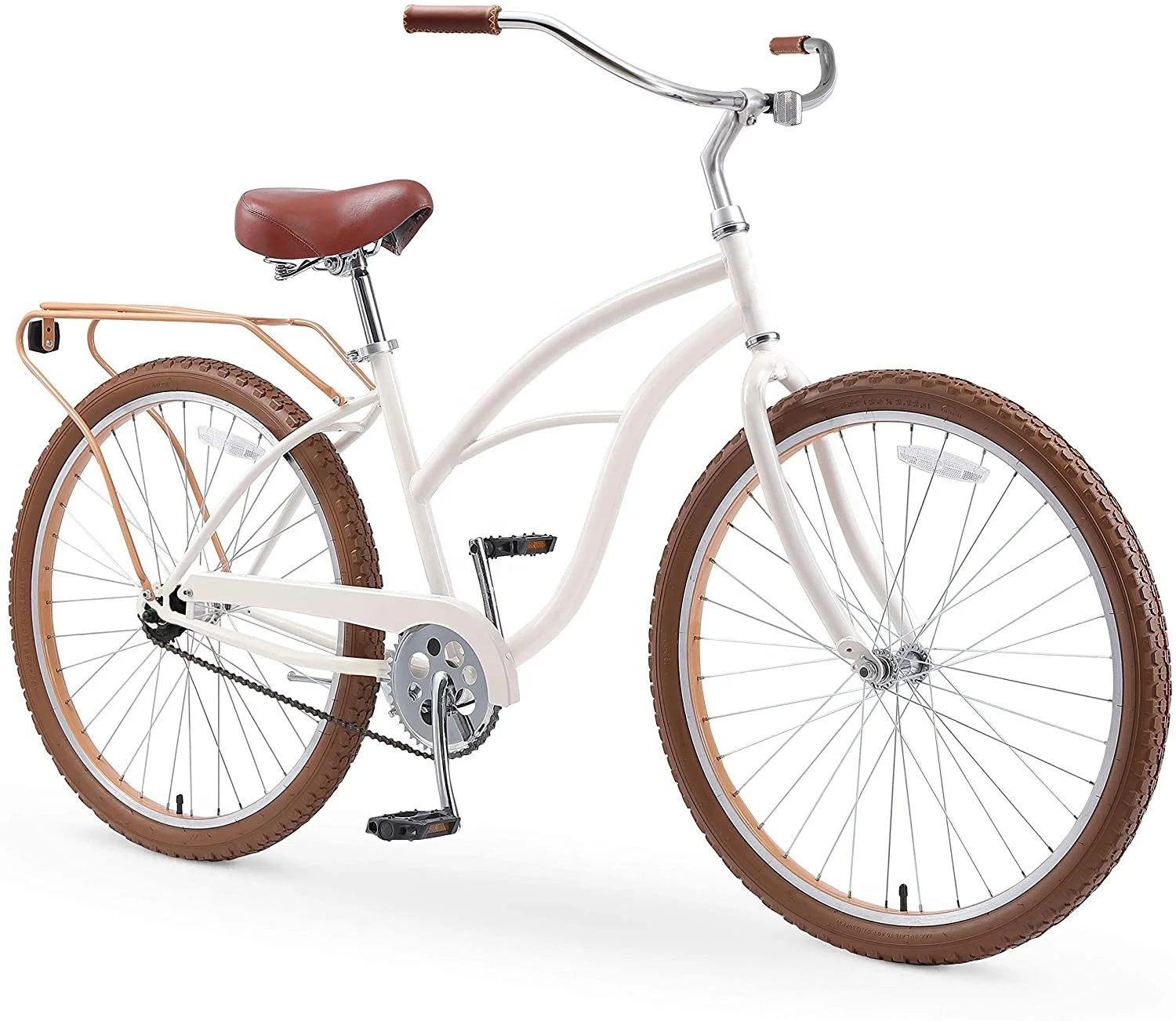 2024 classic single speed retro beach city bicycle with lightweight steel frame for adult rental beach cycling bike cheap sale