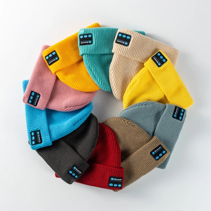 Wireless Bluetooth Earphone Hats Detachable Winter Ear Warm Music Cap Fashion Call Music Unisex Beanie