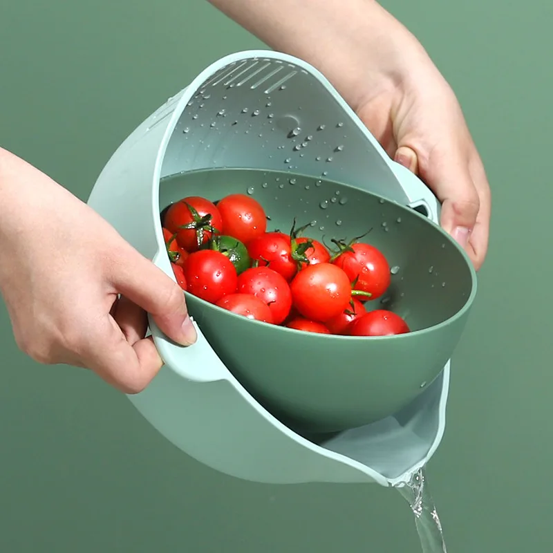 Original Design New Product Minimalist Style Vegetable Fruit Washing Bowl Kitchen Plastic Drain Basket
