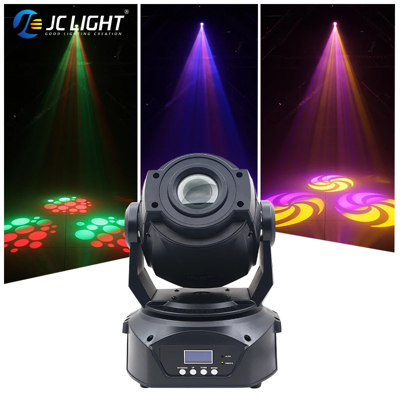 100W Led Beam Spot Pattern Rotating 3 Prism Beam Moving Head Light 8 Gobos Mini Sharpy Beam Light For Dj Disco Stage