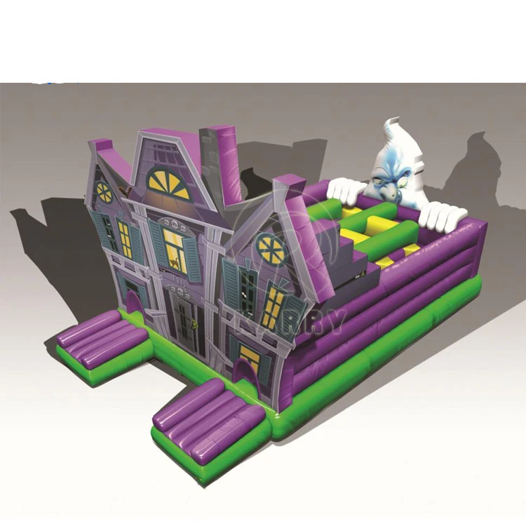 Most popular Holiday party halloween haunted house inflatable obstacle bouncer castle inflatable jumping fun city for sale