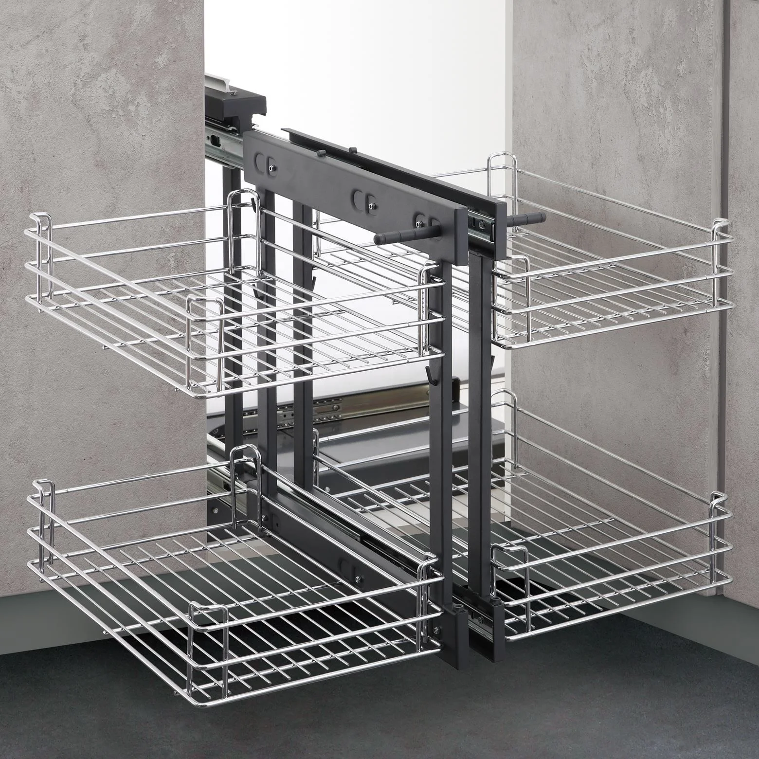 2021 Hot sale saft close kitchen magic corner cabinets pull-out wire basket