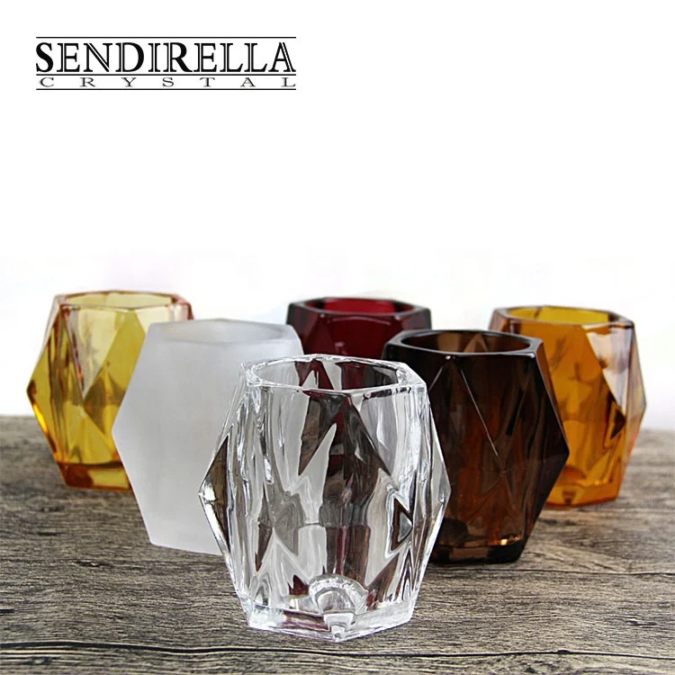 Crystal Glasses Geometric Candle Holder for Home Decor Christmas Wedding