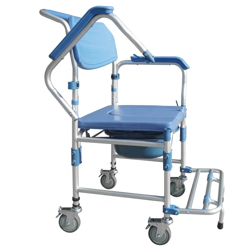 
Rolling Padded Drop Arm Bedside Wheeled Commode Chair Over Toilet 