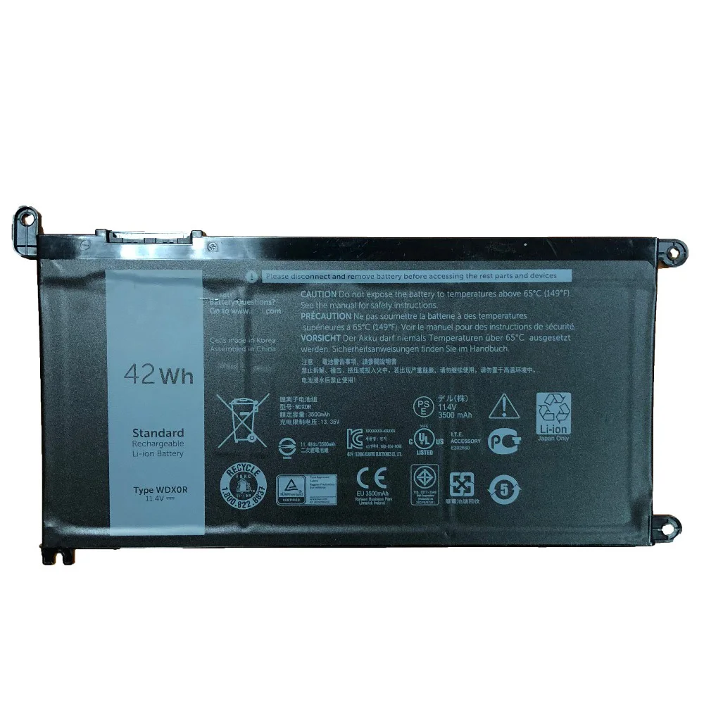 11.4V 42Wh WDX0R New Laptop Battery for Dell 13 7368  14-7460 15 7560 WDXOR 3CRH3 T2JX4