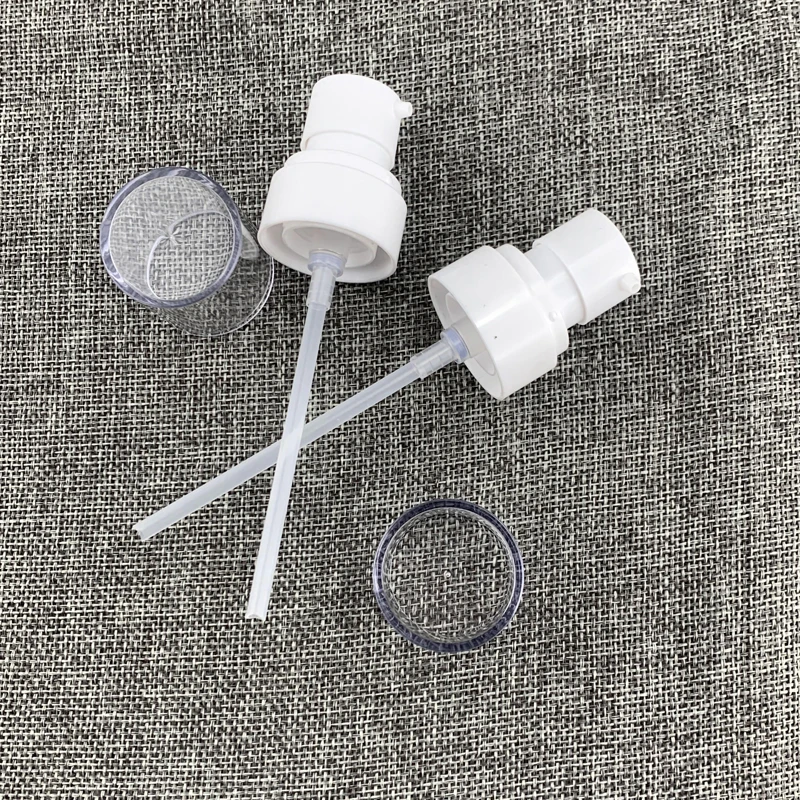 
factory stock low MOQ GP439 20/410 20mm Plastic white lotion liquid soap cream crimp pump nozzle bottle cap for cometic bottles 