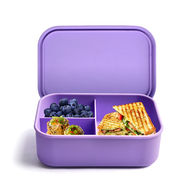 Wholesale Bento Lunch Boxes Leak proof Food Storage Microwave Fresh-Keeping Silicone Bento Lunch Box