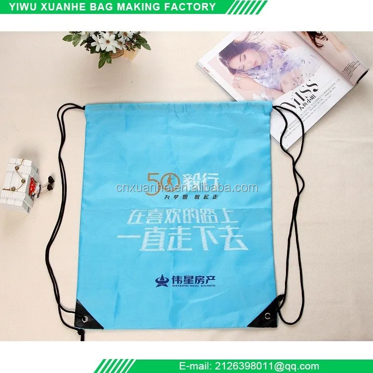 Custom Cheap Shopping Bag Print Eco Tote Bag Wholesale Polyester Drawstring Bags