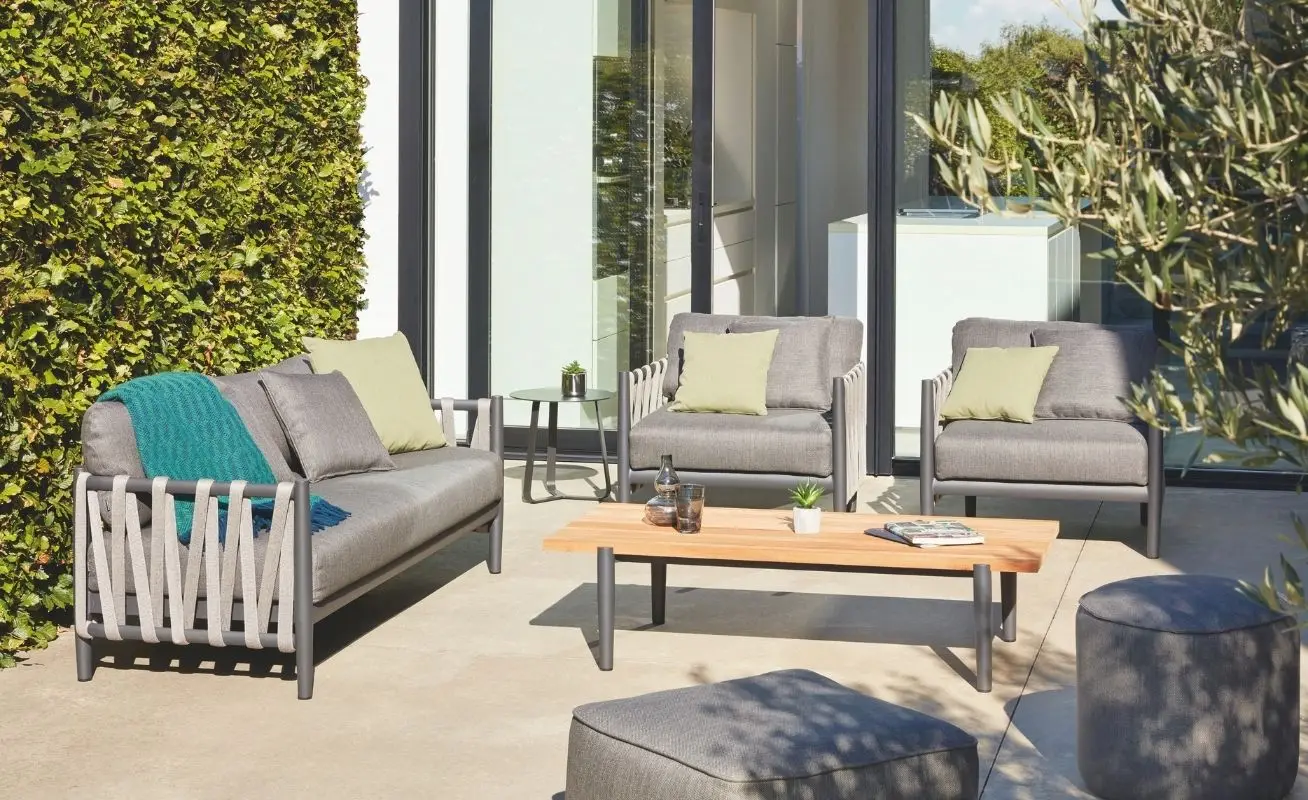 Popular Patio Furniture Aluminum Rattan Sofa Waterproof Garden Furniture Sets Rope Outdoor furniture