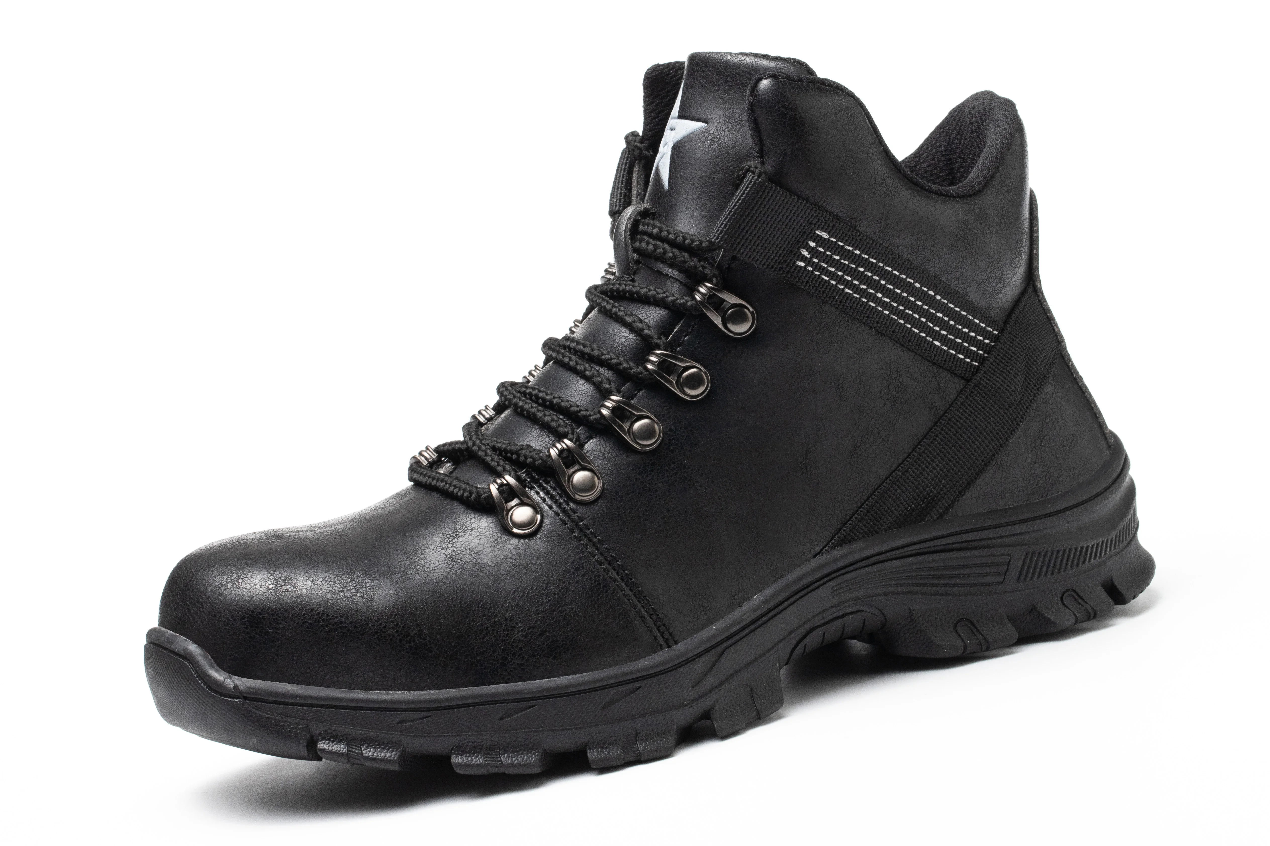 Standard Steel Head Kevlar Stab-Proof Midsole Rubber Outsole Microfiber Leather Top Safety Boots for Foot Protection