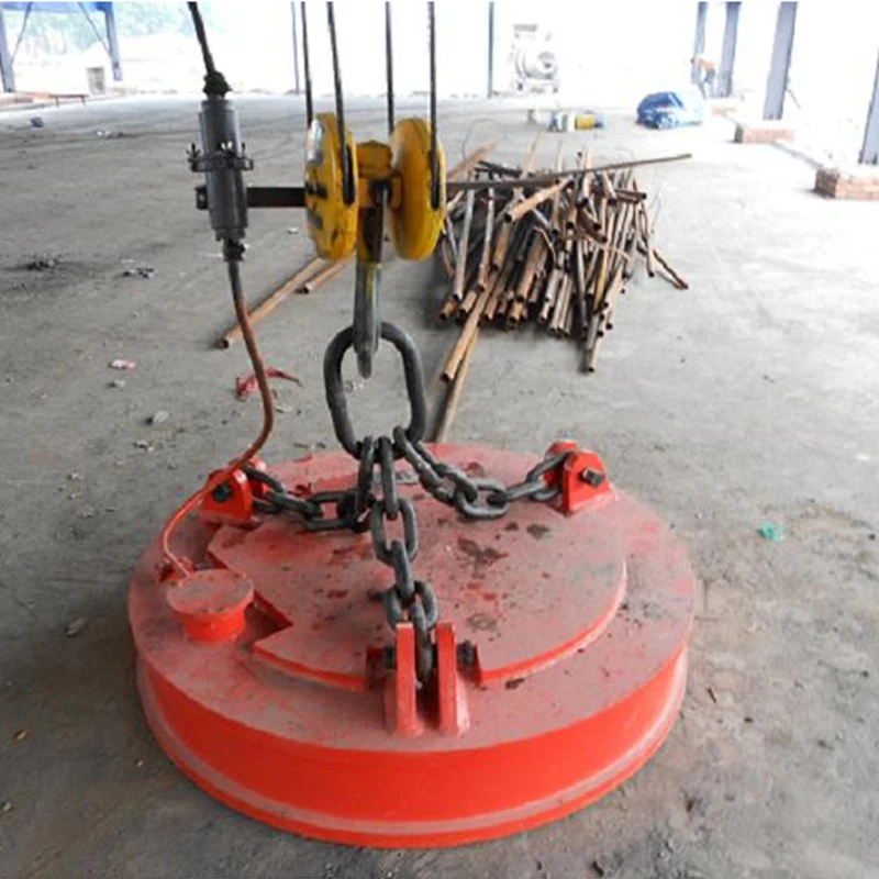 500Kg Lifting Magnet Suppliers Manufacturing Hydraulic Magnet 200Kg 1000Kg Ton 24 Volt Scrap Steel Plate Lifting Electromagnets