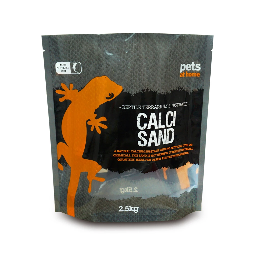 design smell proof stand heat seal ziplock packaging candy custom printed mylar bags with window for CALCI SAND 2.5 kg 5 kg