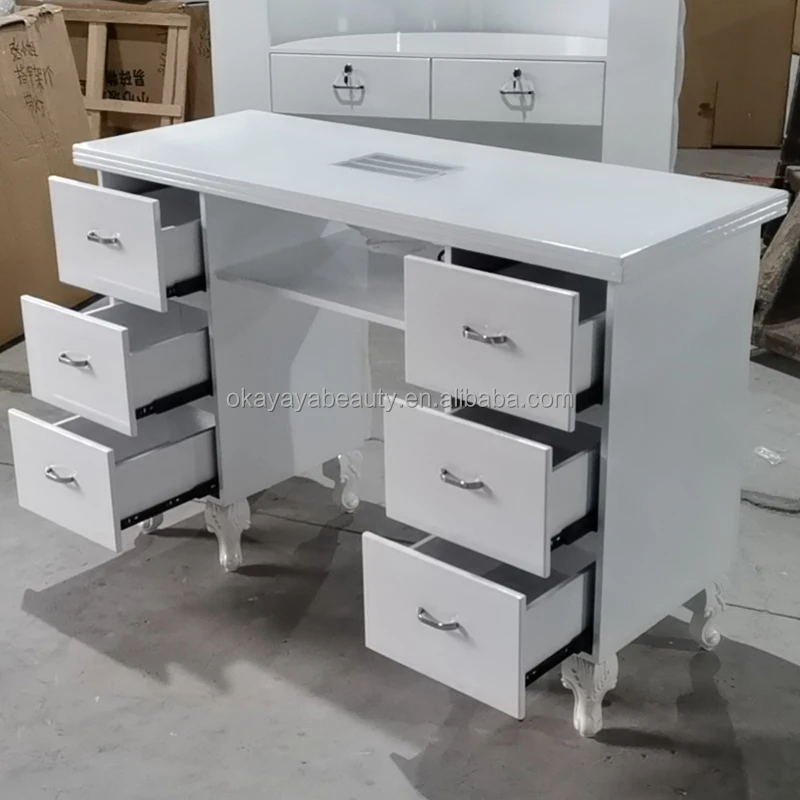 Durable beauty equipment manicure tables nail table with exhaust fan for beauty salon furniture