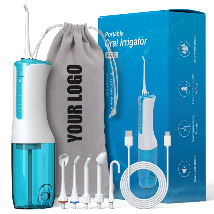 2022 Black OEM ODM Custom Type-C Rechargeable IPX7 Waterproof Portable Cordless Teeth Tooth Water Flosser