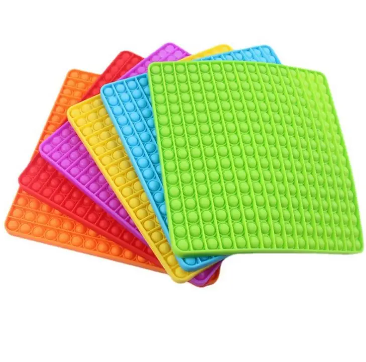 
Large Size 30*30CM 40*40cm Big Fidget it Toy Rainbow Push Bubble Fidget Toys Oversize Sensory Stress Reliever Toy 