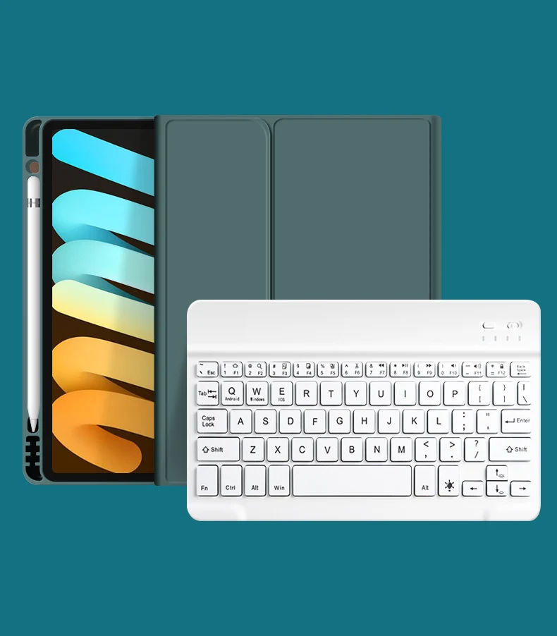 Smart Tablet Cases with BT Mini Keyboard Pen Slot Flip Leather Covers For Tablets For iPad 9.7 Air 2017/2018 Foldable Holder