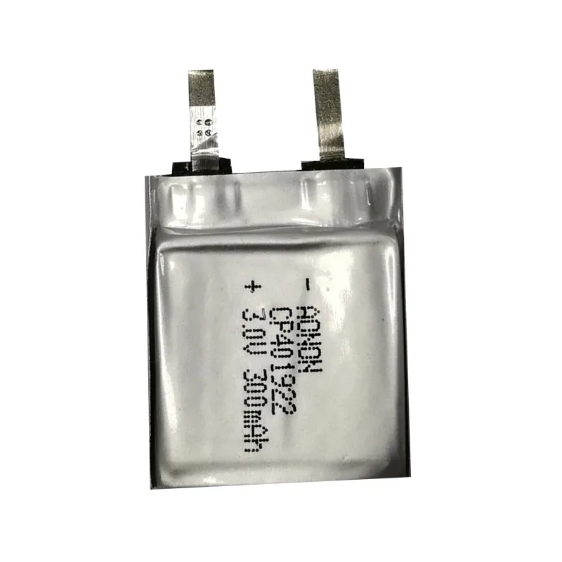 Thin RFID electronic tag battery 3v lithium manganese battery soft pack battery CP401922 300mah
