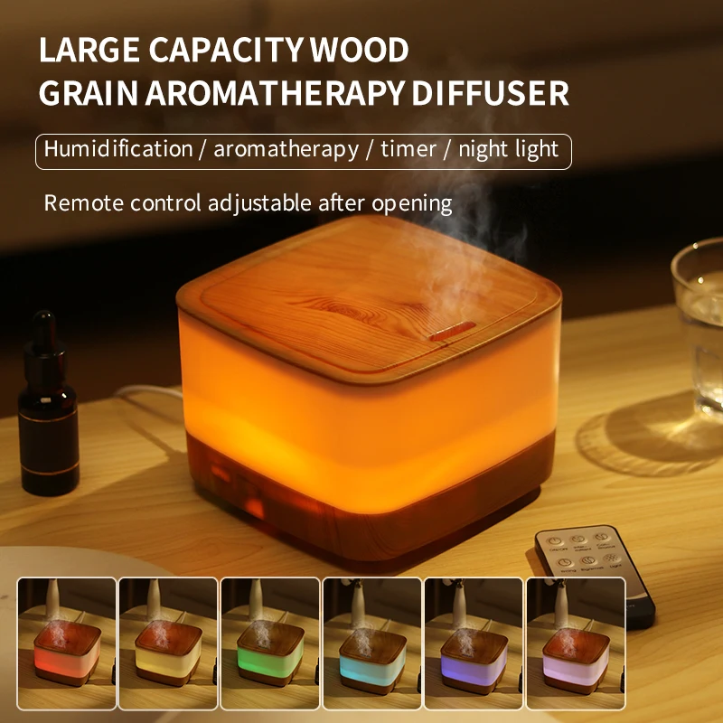 Atomizer Essential Oil Diffuser Volcano Fog Maker Flame Humidifier Essential Oil Defuser Light Remote Control Electric Home Use