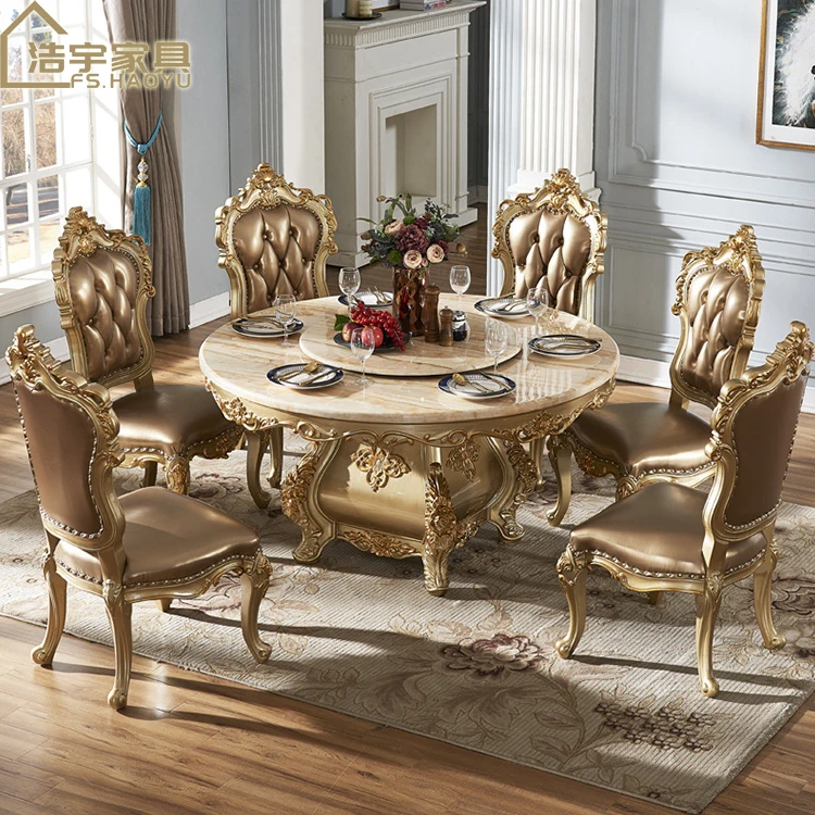 Good Quality Classic Style Marble Top Dining Table Designs Luxury Dining Table