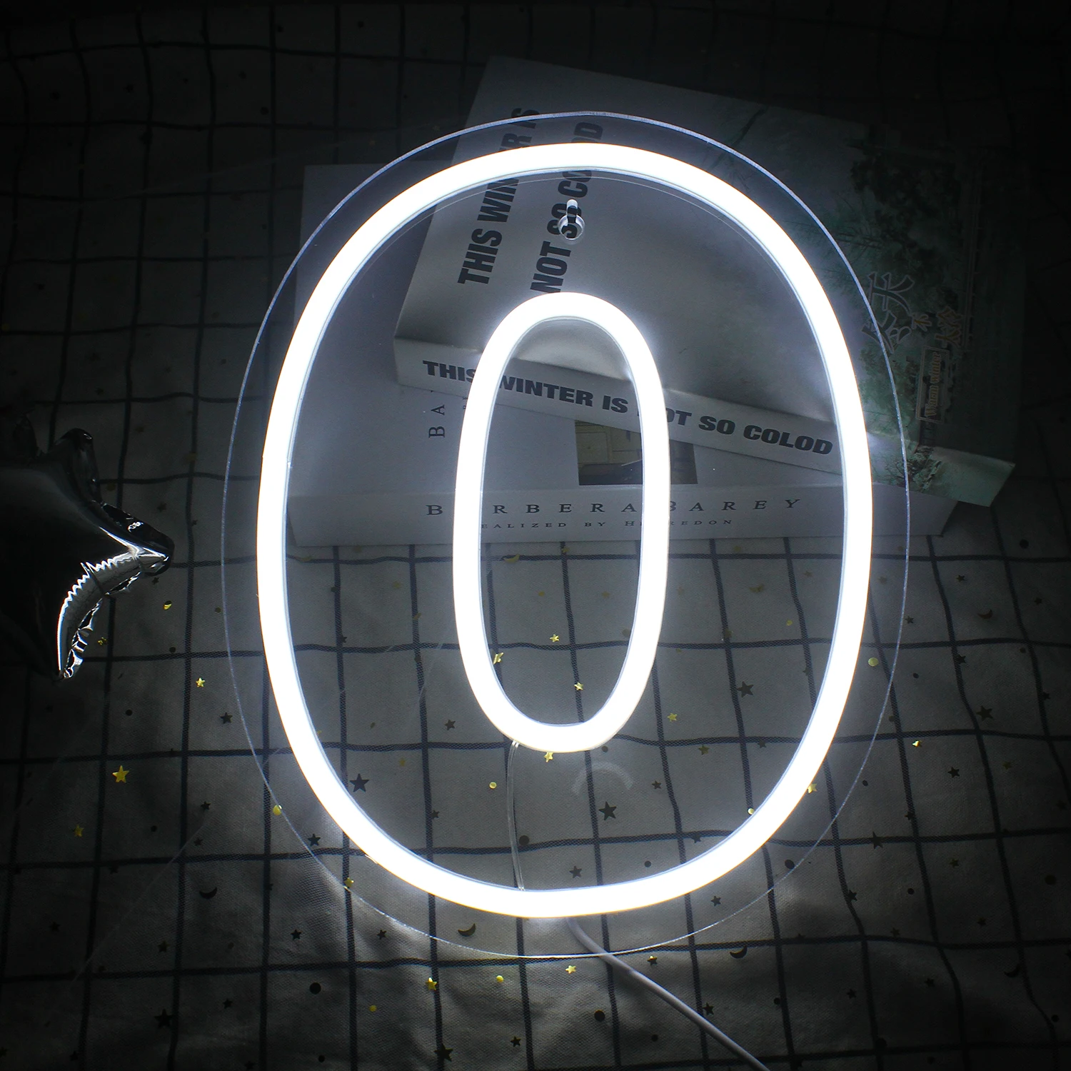 Wanxing Birthday Neon Sign Custom Number 0 LED Neon Light Party,Sweet Birthday Gifts