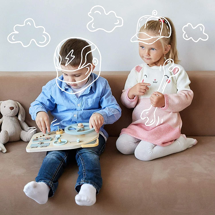 free sample big washable montessori wooden wall toys busy board tablero montessori 3d baby for toddlers