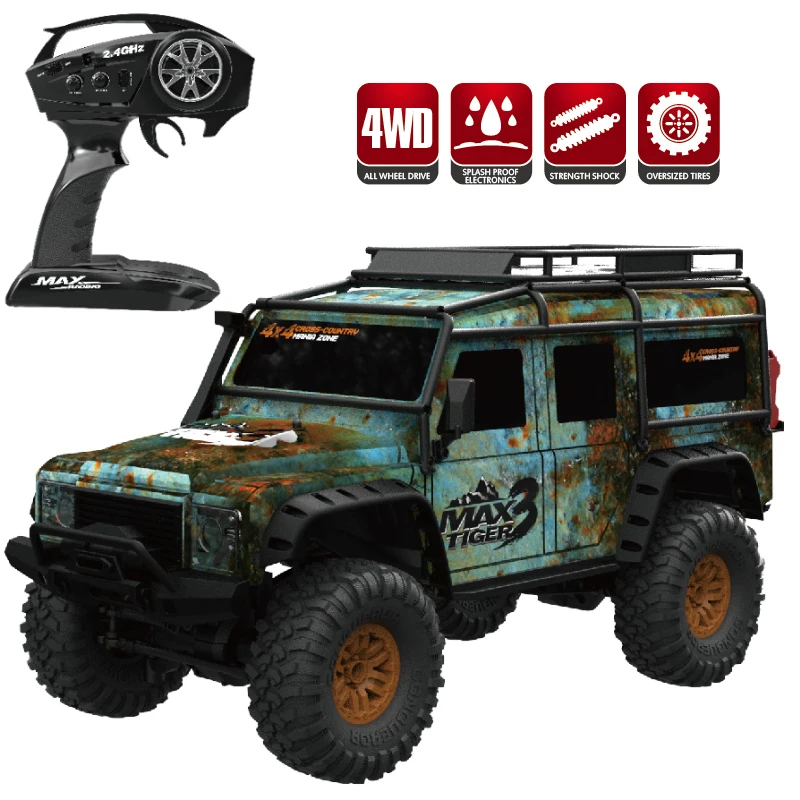 HB ZP1001 1/10 RC Truck 2.4G 4WD Rc Car Proportional Control Retro Vehicle LED Light RTR Model 1/2 Battery Outdoor Toy