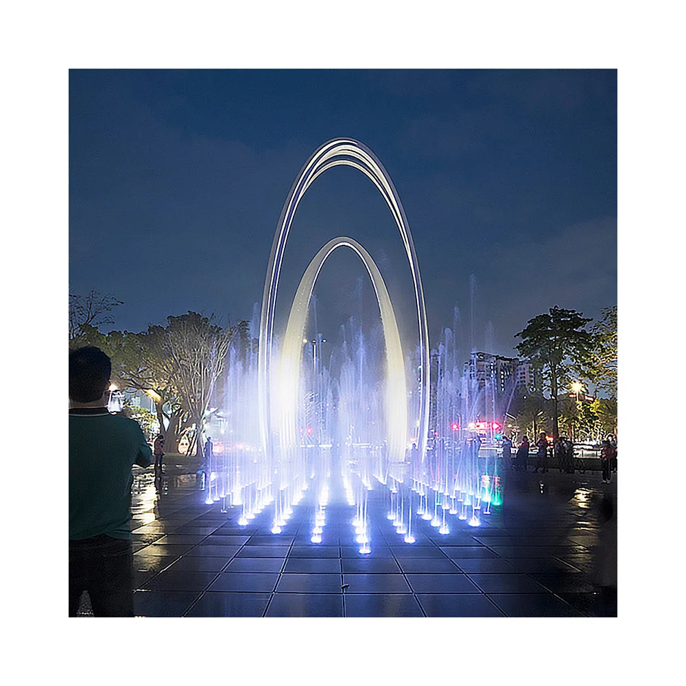 Modern Customized Music Dancing Dry Fountain For Plaza Decorative Site Dry Floor Fountain Equipments