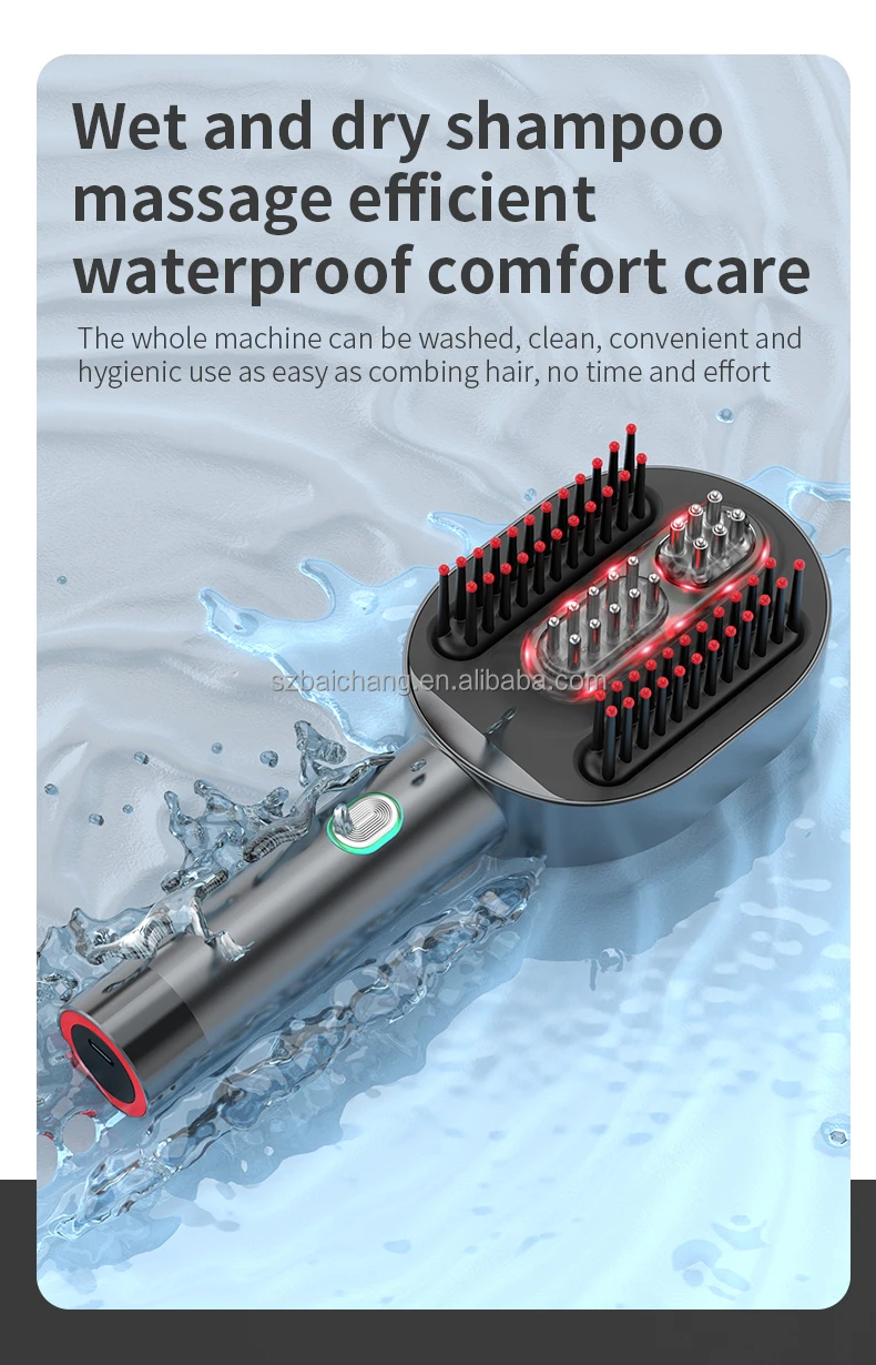 EMS Electric Massage Comb red light Laser Hair Scalp massager red light Scalp massager brush for hair growth