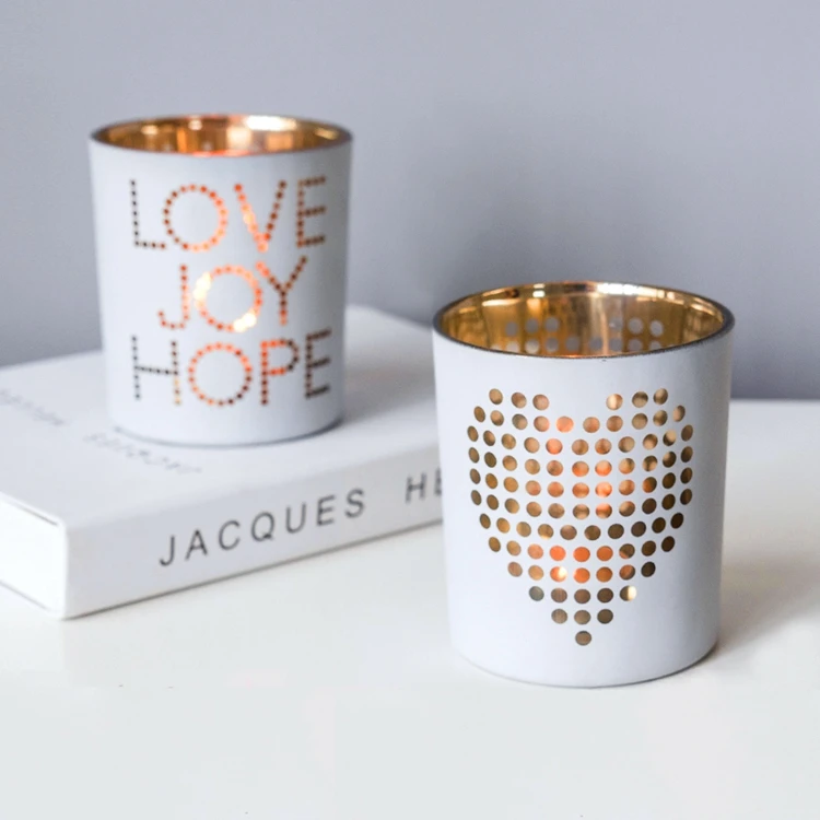 fragrance glass candle holder love Scented soy wax mercury glass votive for home decor