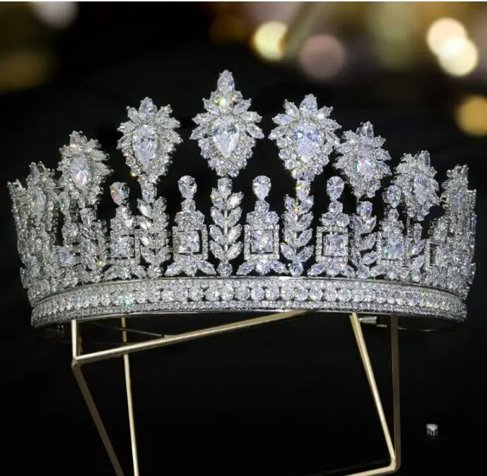 Cross-border Manufacturers Direct Sales Wholesale Princess Wedding Headwear Cubic Bridal Tiaras Zircon Tiara