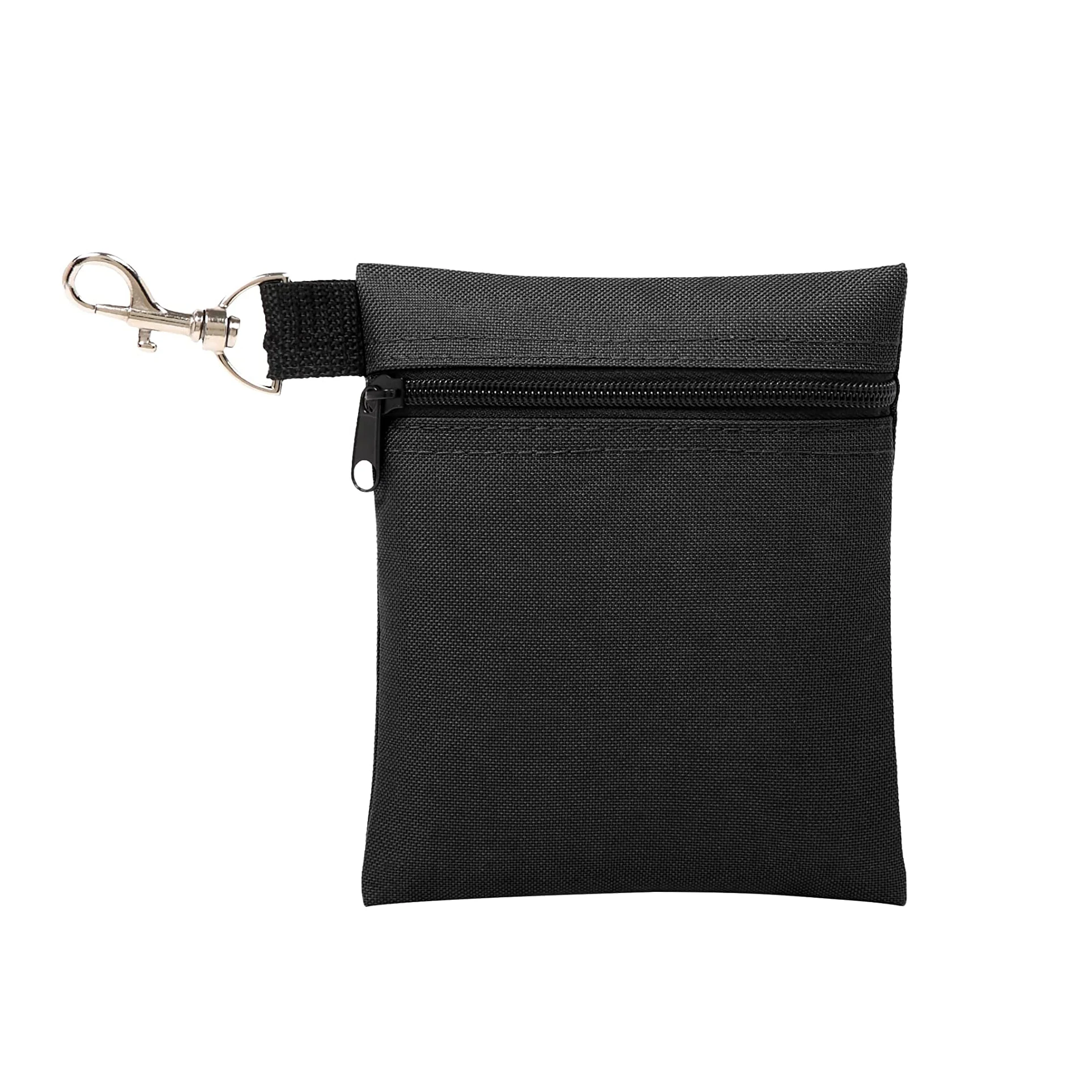 Golf Tee Pouch Professional Zipper Golf Tee/Ball Carry Pouch Bag with Metal Clip OEM Accepted