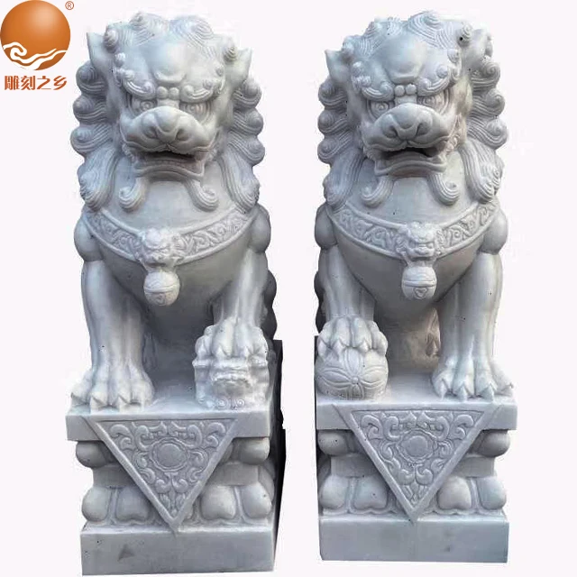 Outdoor large statue life size marble lion statue chinese sculpture