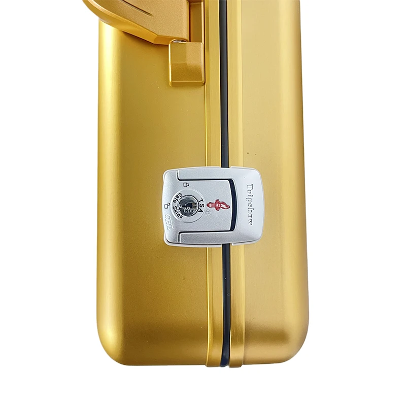 2022 New gold Aluminum Briefcase Attache Cases Men Laptop Metal Aluminum tool case