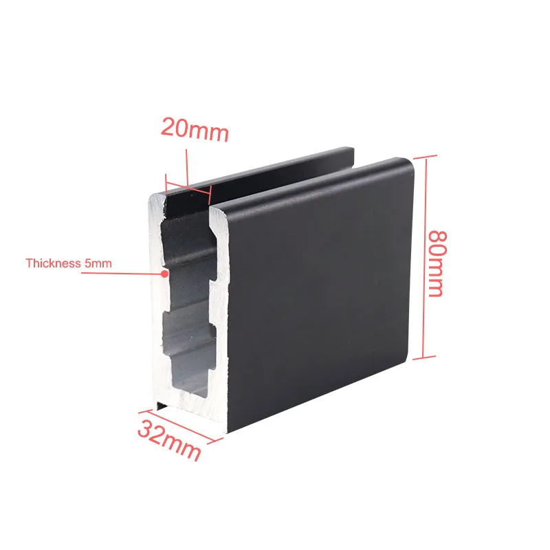 China Suppliers Profile-aluminium  Glass Railing Aluminum Frameless U Channel Aluminum Decking Railing