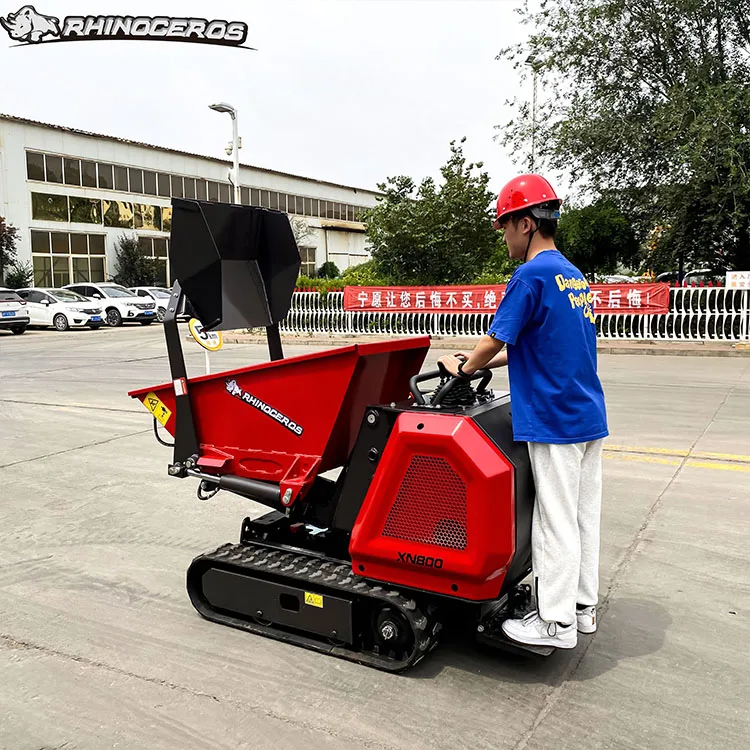 Diesel Tracked Dumper for Sale 0.8 ton Rhinoceros new XN800 Mini Dumper Factory Price with Kubota Engine CE EPA Euro V  uesd
