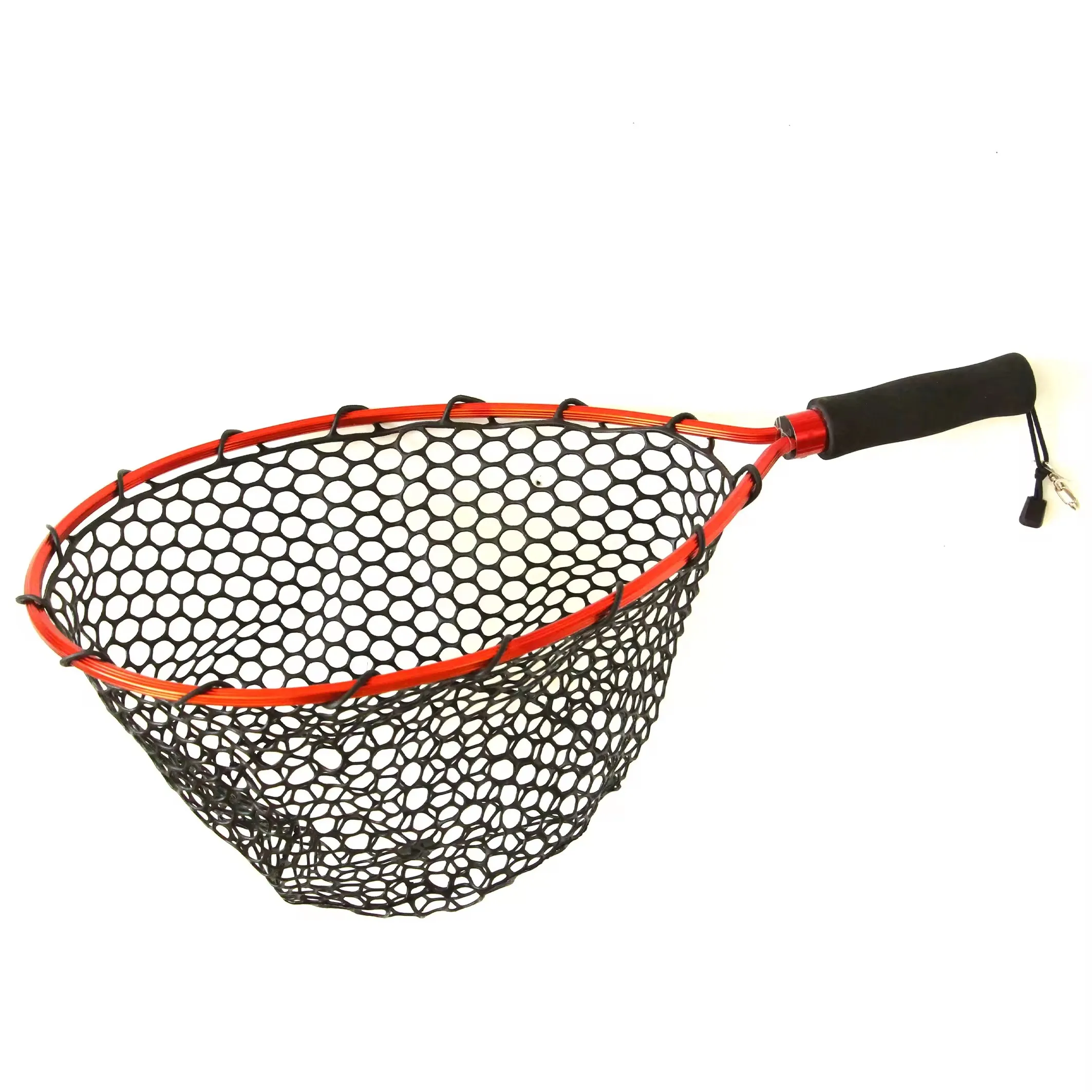 Langsheng Plastic Handle Net Mesh 15mm Rubber Sinking Coating Fishing Landing Net Fishing Landing Net Landing Net Fishing