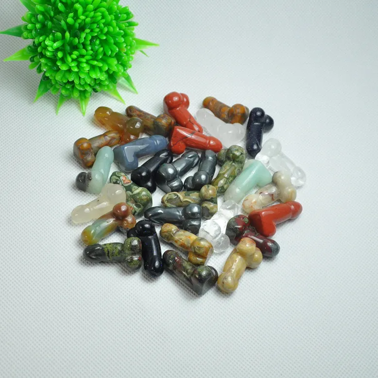 Hot Sale Nature Gemstone Mini Crystal Penis Carving Crafts Pendant Healing Crystal Stone Dildos for Decorate