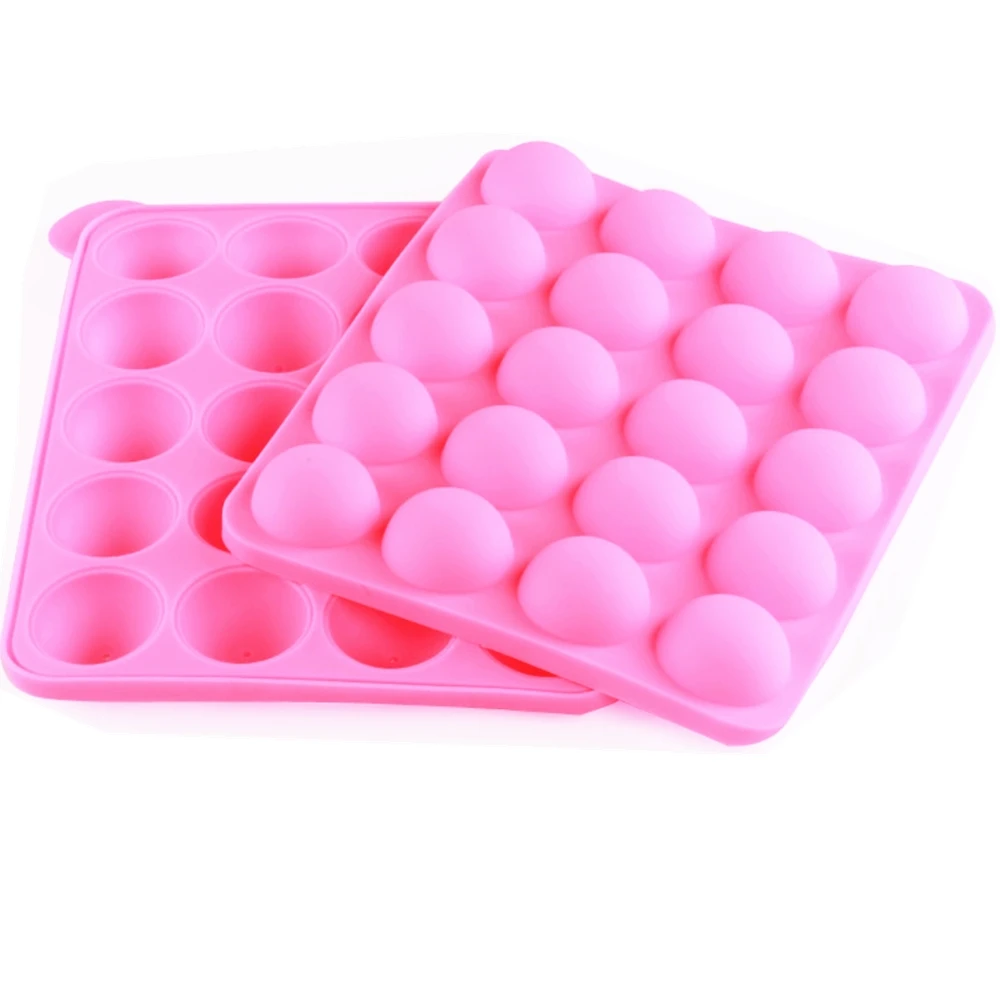 Candy Chocolate Ball Cupcake Cookie Candy Maker DIY Baking Tool Silicone Pops Lollipop Mold Stick Tray Cake Mould