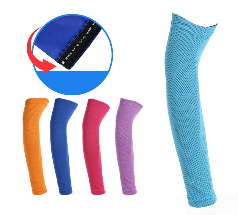 Ice cooling feel UV protect compression sport arm sleeve for outdoor in summer