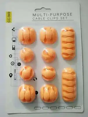 Desktop Lines Wire TPR Cable Clip Multi-Purpose Cable Clips Set Slot Cable Holder Organizer  T1518