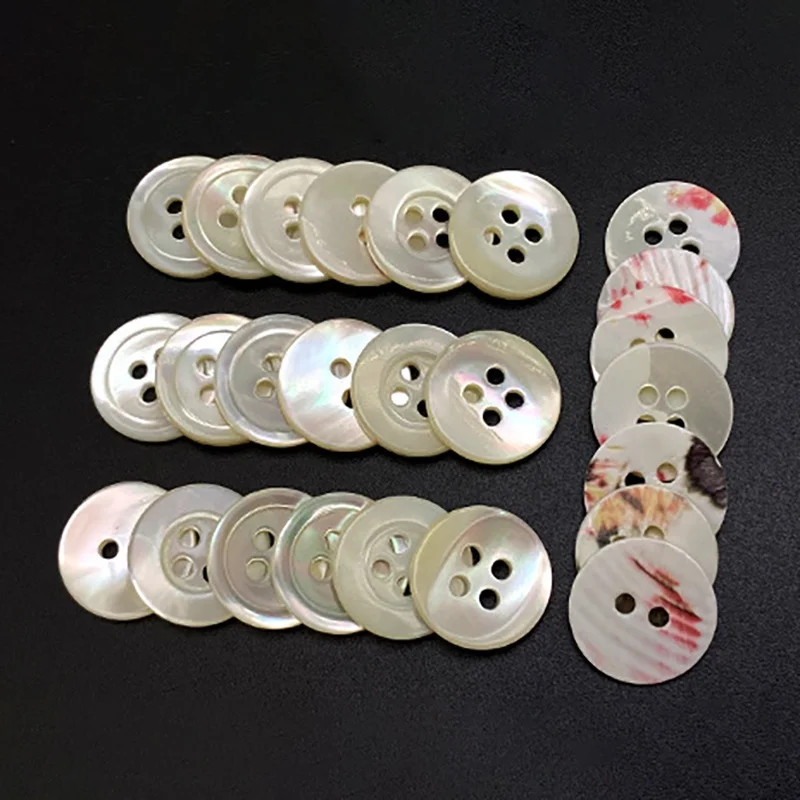 Mother of Pearl Shell Buttons 2 Hole 4 Hole Sewing Pearl Sea Shell Buttons