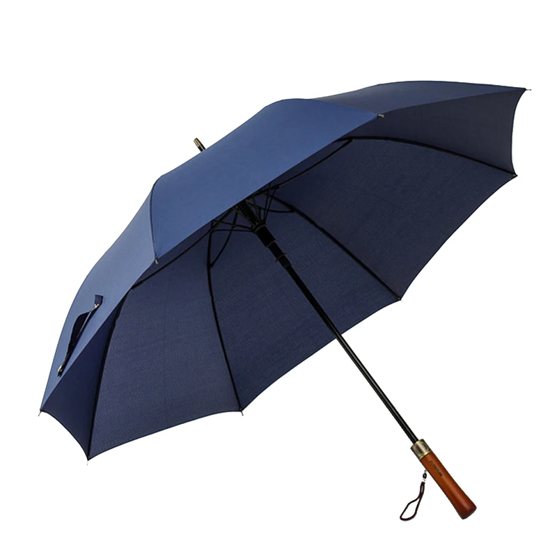 Yubo 23 inch auto open high quality korean japan style wooden handle with custom logo business gift straight umbrella