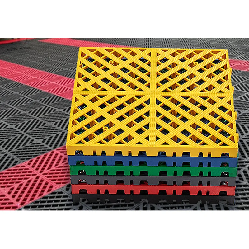 Wholesale High Quality Anti Slip Modular Garage Floor Tiles Pp Mats For Workshop Car Wash Repair Shop Plastic Flooring Tiles