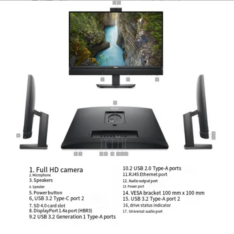 Original New  Computer PC OptiPlex 5400 7400 7410 All-In-One Business Computer 24 inch dells pc computer desktop