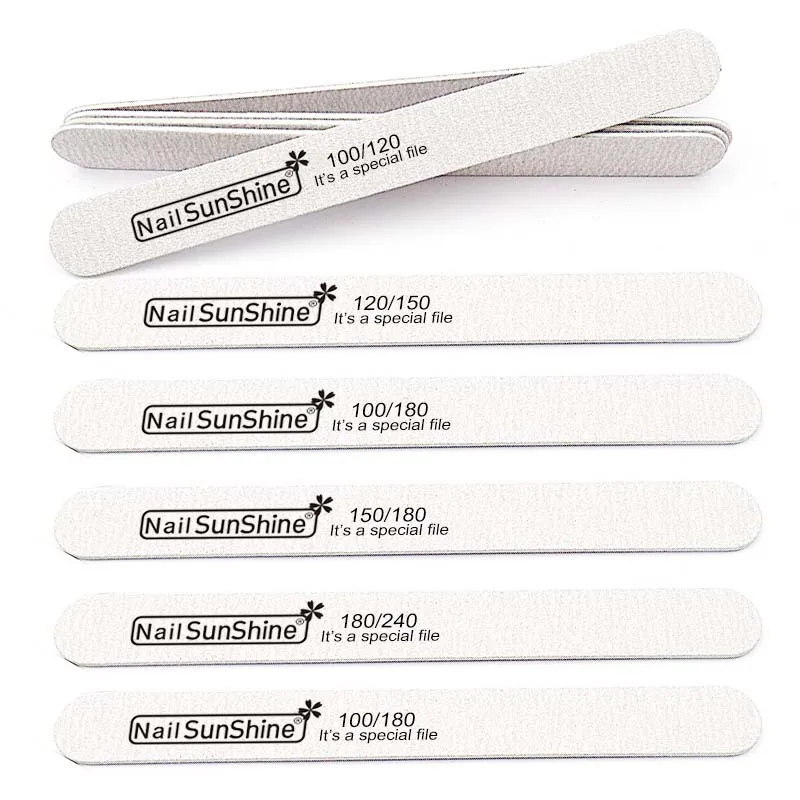 Professional Double-Side White Sanding Board Manicure Pedicure Nail File 100/180 180/240 Buffer Block Tool for Nails Polishing