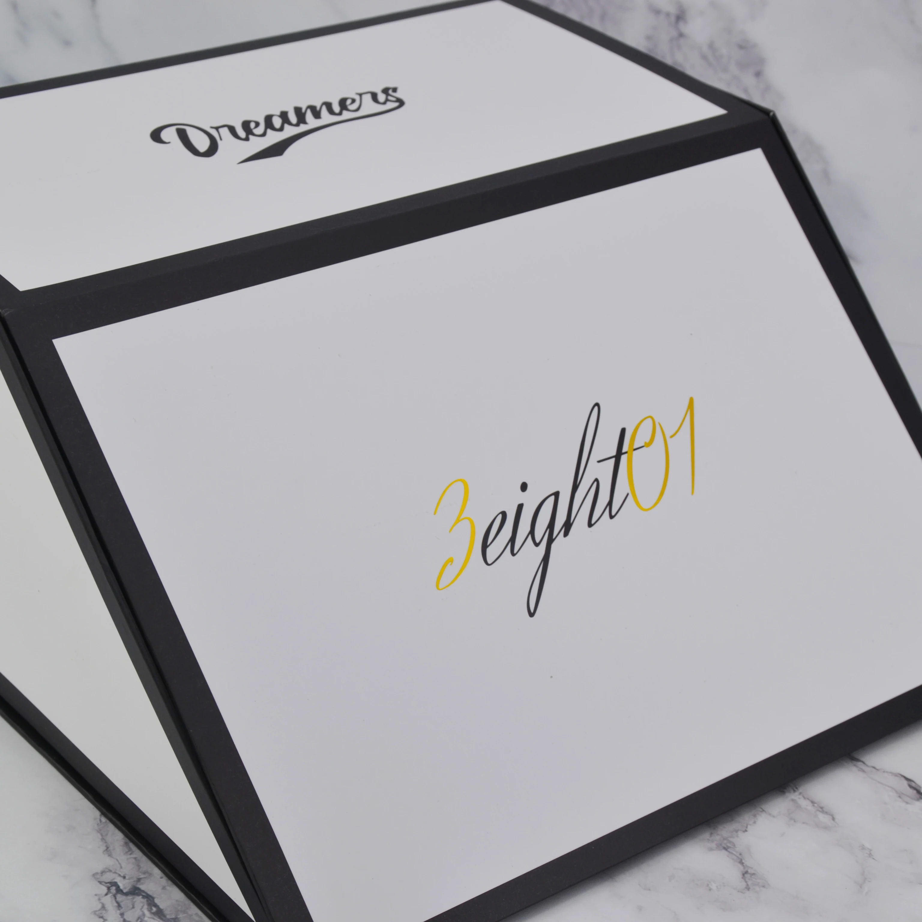 2022 baiwo Luxury Custom Black Printed Trapezoid Square Rigid Magnet Cardboard Magnetic Cap Baseball Cap Box Packaging