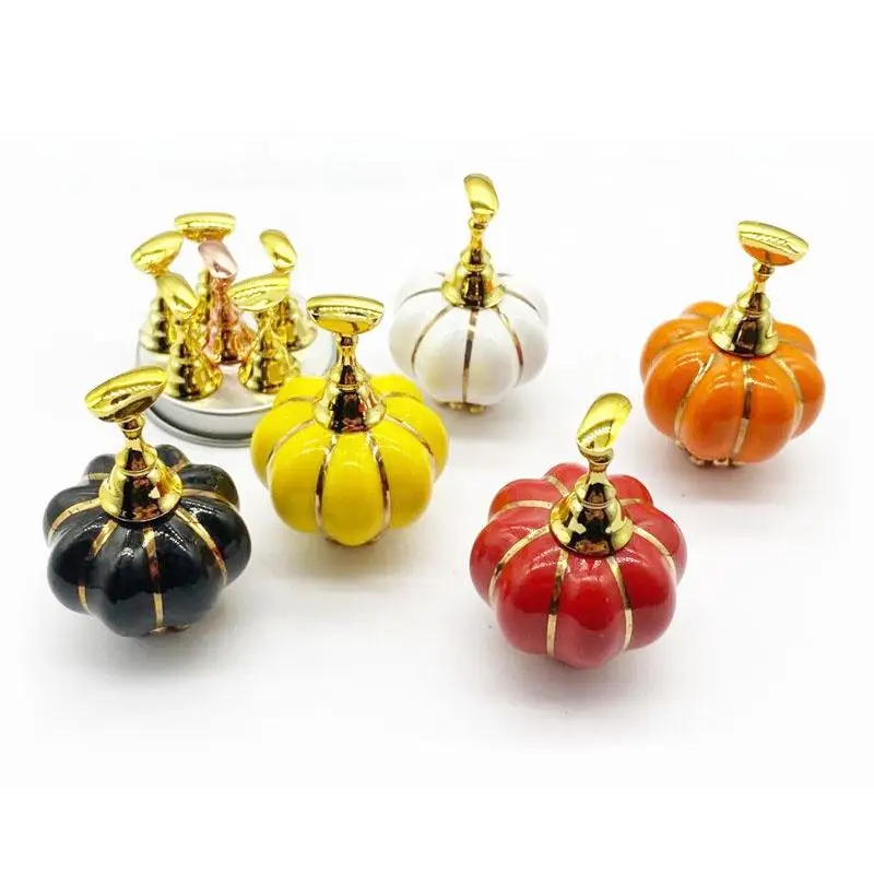 Nail Polish Display Bar Pumpkin Base Magnetic Chess Nail Tip Practice Base Acrytic Stand Holder 5 Colors