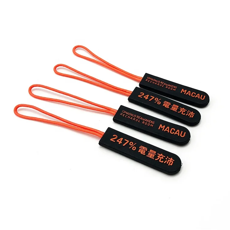 YYX cord string puller pvc zipper pull personalizado tiradores de cremallera